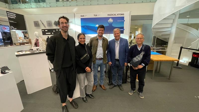 (Left) Hiroshi Ishii (first from right) and Jack Forman (first from left) from Tangible Media with Honeywell representatives